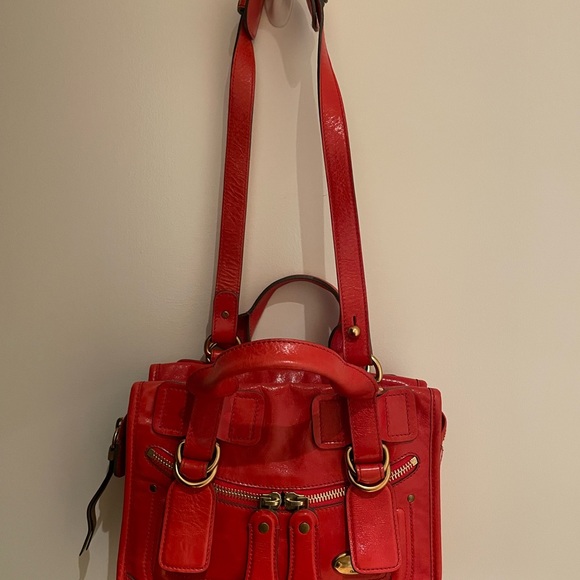 Chloe Handbags - Chloe Leather Small Bay Satchel Bag in Vermillion